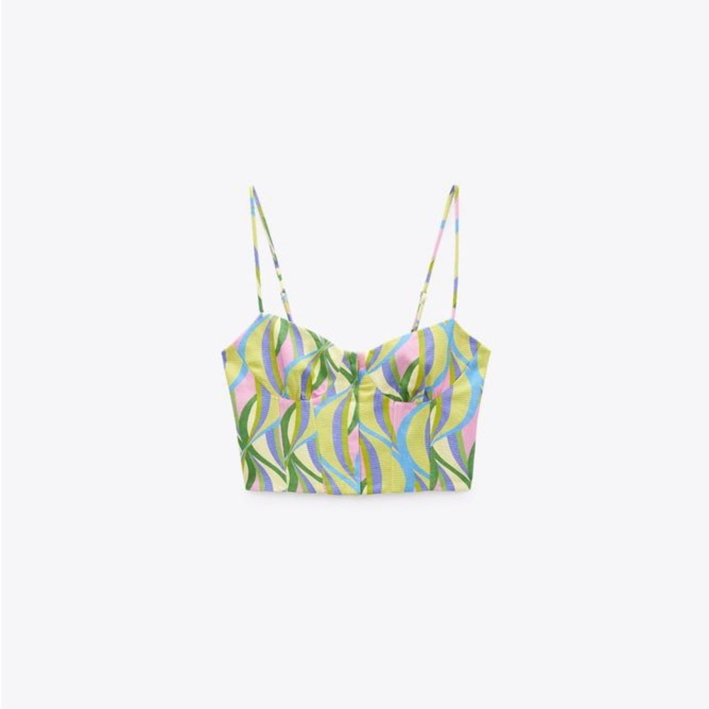 NWT Zara Linen Blend Crop Top